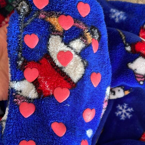 “Jenni” One piece Fleece Sleepwear. Size Small Blue Holiday‎ - Picture 5 of 5